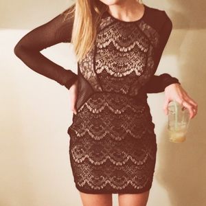 black mesh and lace party dress - new year’s eve vibes!